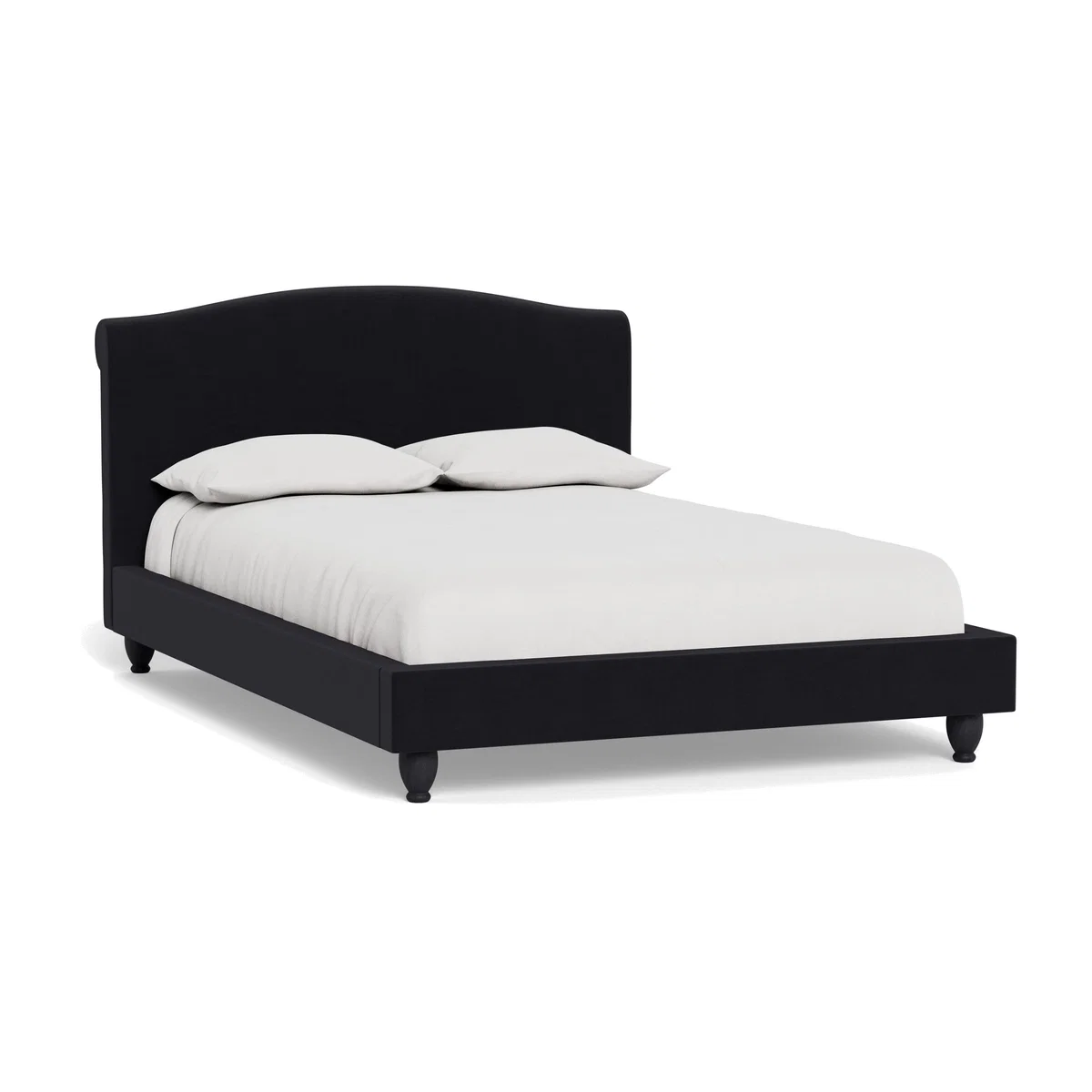 Heal's Devon Super King Bed Velvet Black Natural Beech Feet – image 1