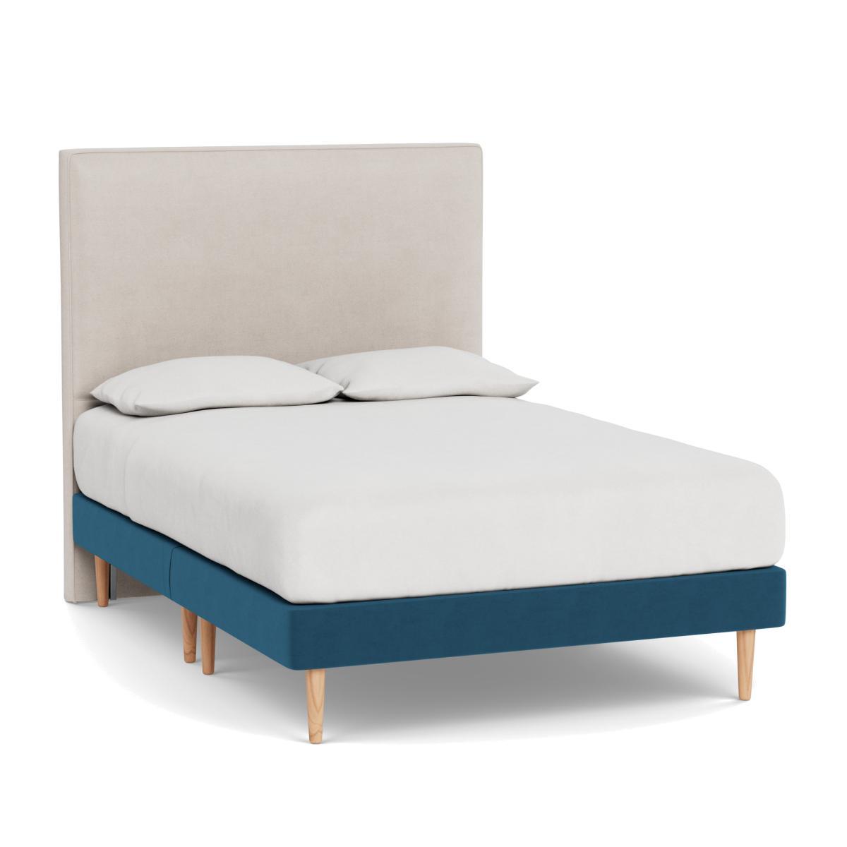 Heal's Shallow Divan Super King Dolly Fleece Light Turned Solid Wood Feet - Heal's UK Bedroom Furniture – image 1
