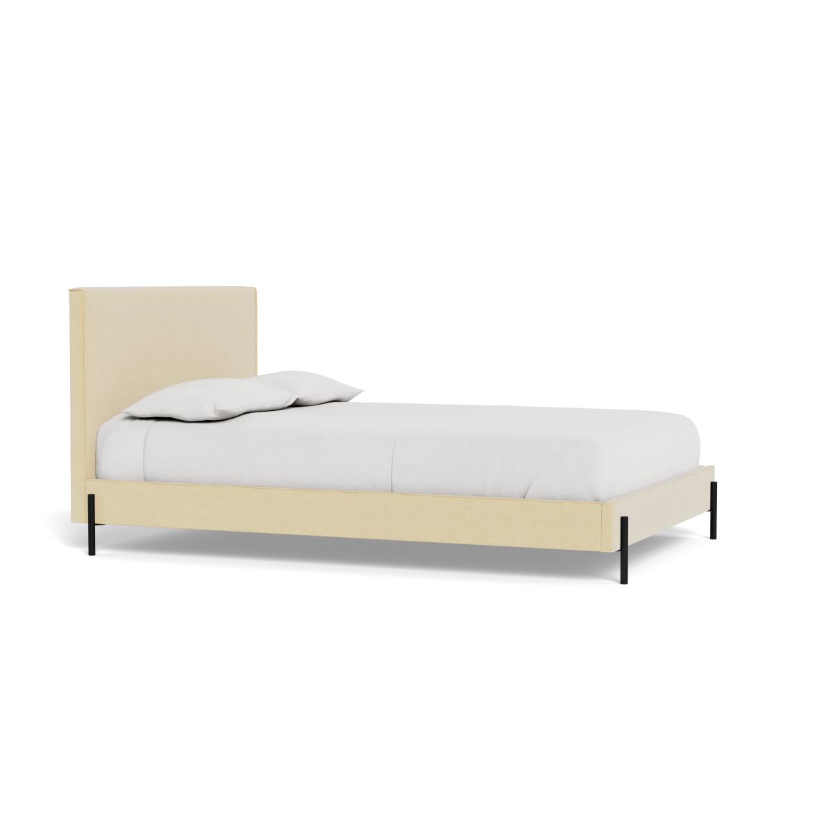 Heal's Tortona Super King Bed Smart Luxe Velvet Biscuit Black Feet – image 3