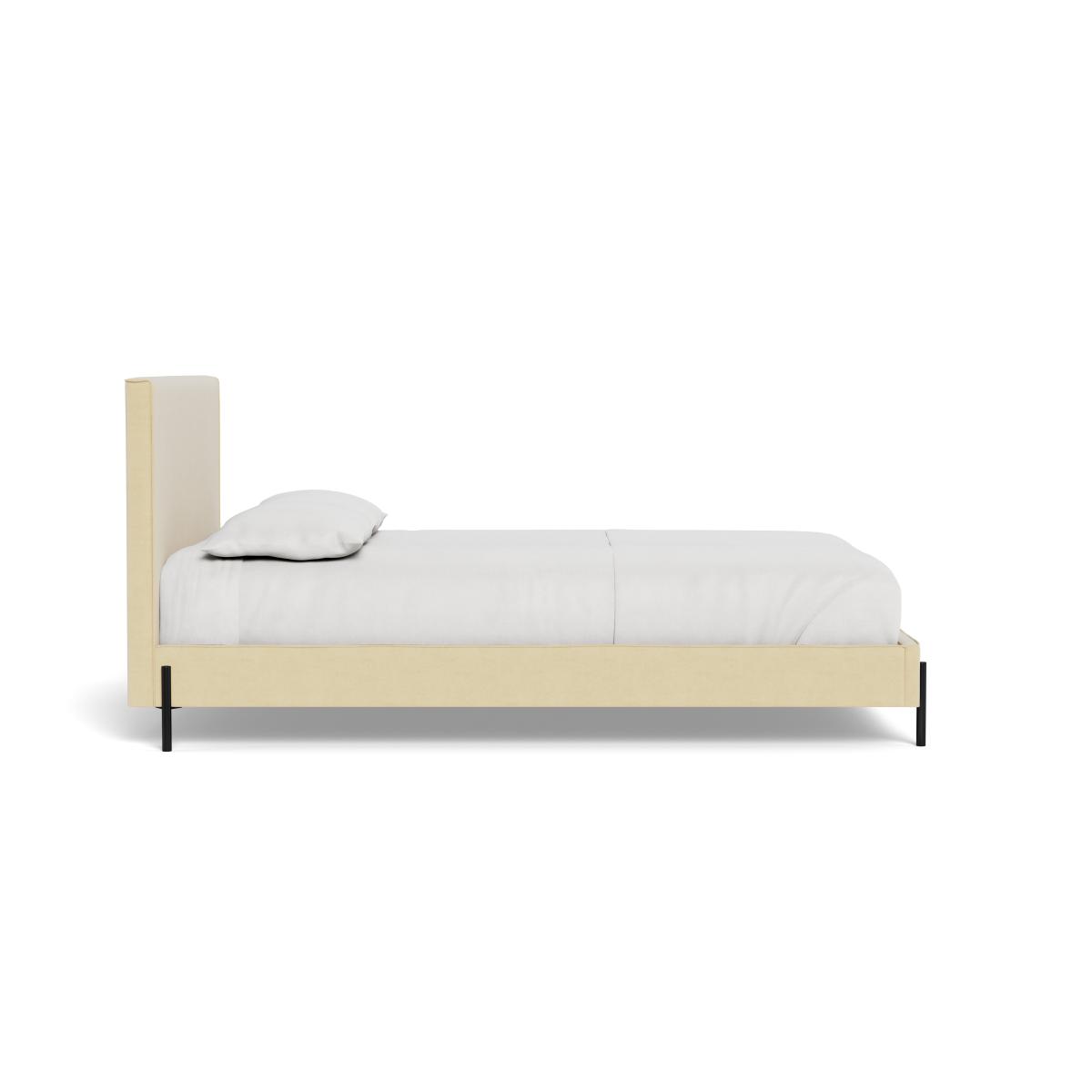 Heal's Tortona Super King Bed Smart Luxe Velvet Biscuit Black Feet – image 4