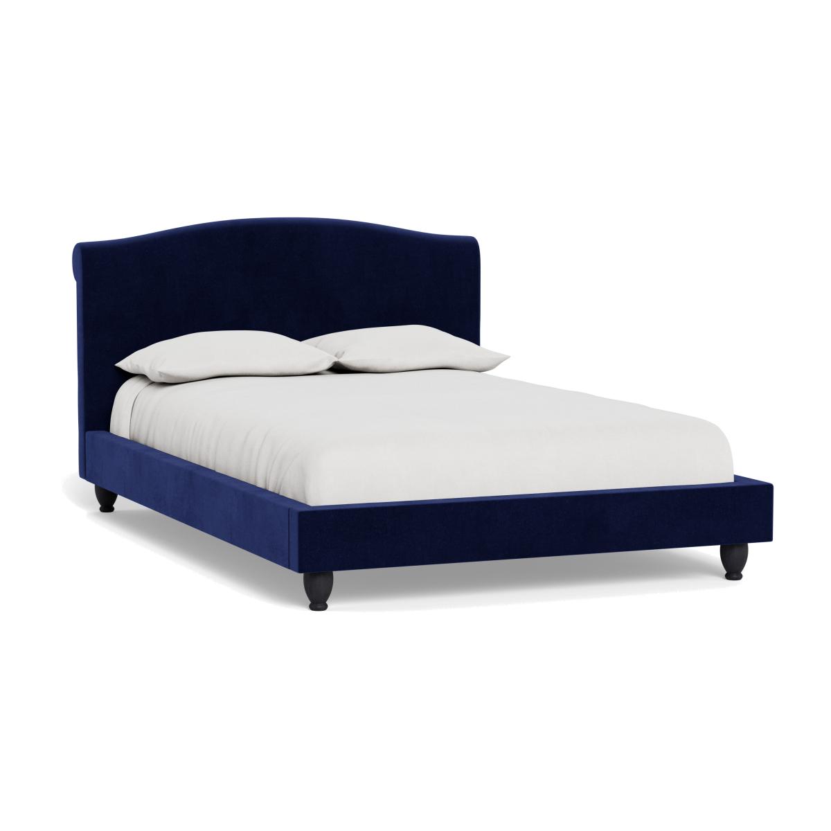 Heal's Devon Super King Bed Smart Luxe Velvet Midnight Natural Beech Feet – image 1