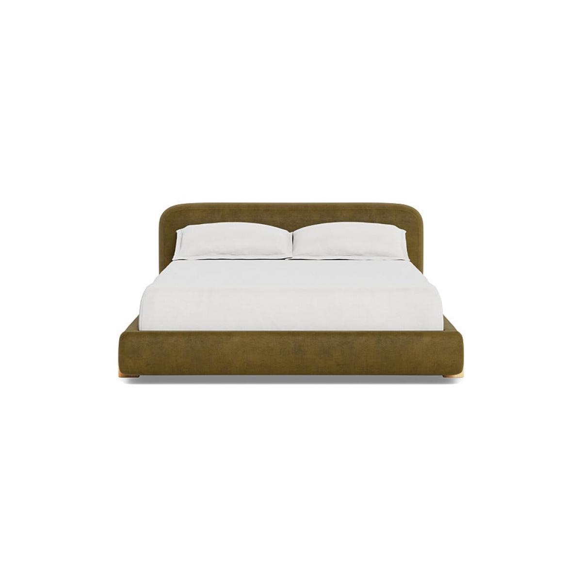 Heal's Nuvola Super King Bed Smart Luxe Velvet Peridot Natural Oak Feet – image 2