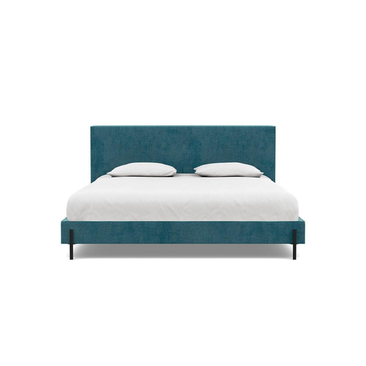 Heal's Tortona Super King Bed Smart Luxe Velvet Airforce Blue Black Feet – image 2