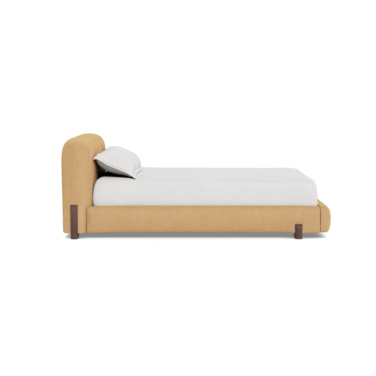Heal's Nuvola Super King Bed Smart Linen Mix Sand Natural Oak Feet - Heal's UK Bedroom Furniture – image 3