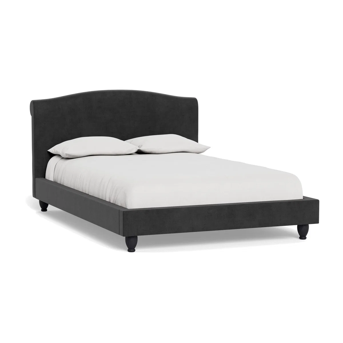 Heal's Devon Super King Bed Smart Luxe Velvet Nickel Black Beech Feet – image 1