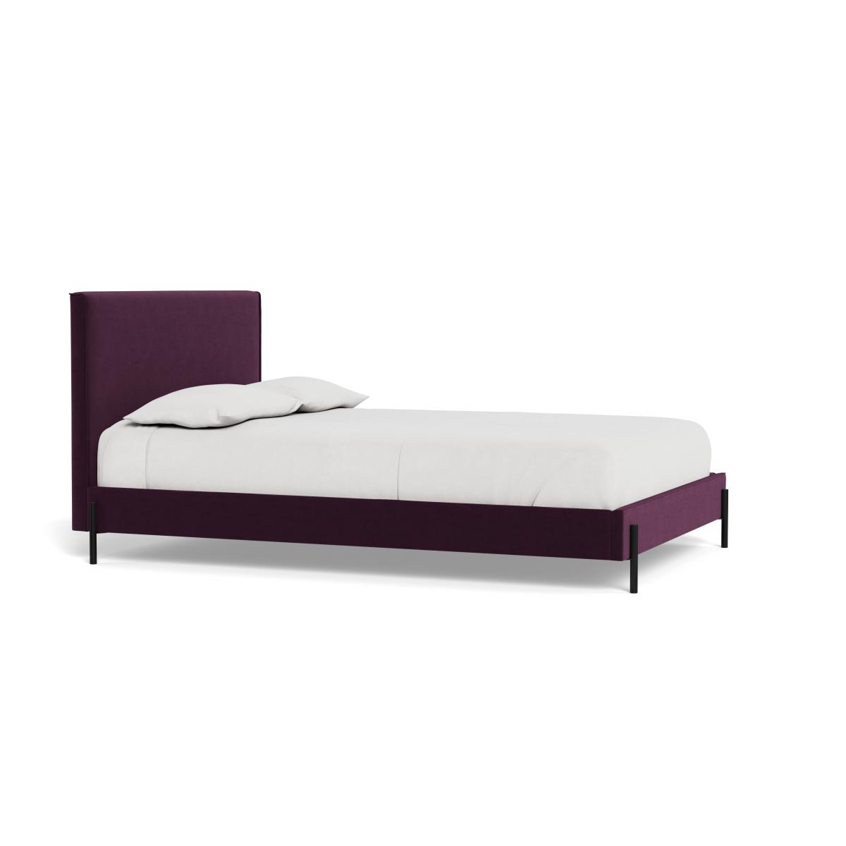 Heal's Tortona Super King Bed Velvet Grape Black Feet – image 3