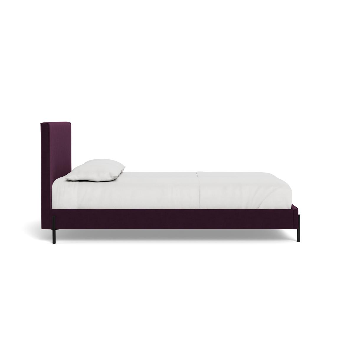 Heal's Tortona Super King Bed Velvet Grape Black Feet – image 4