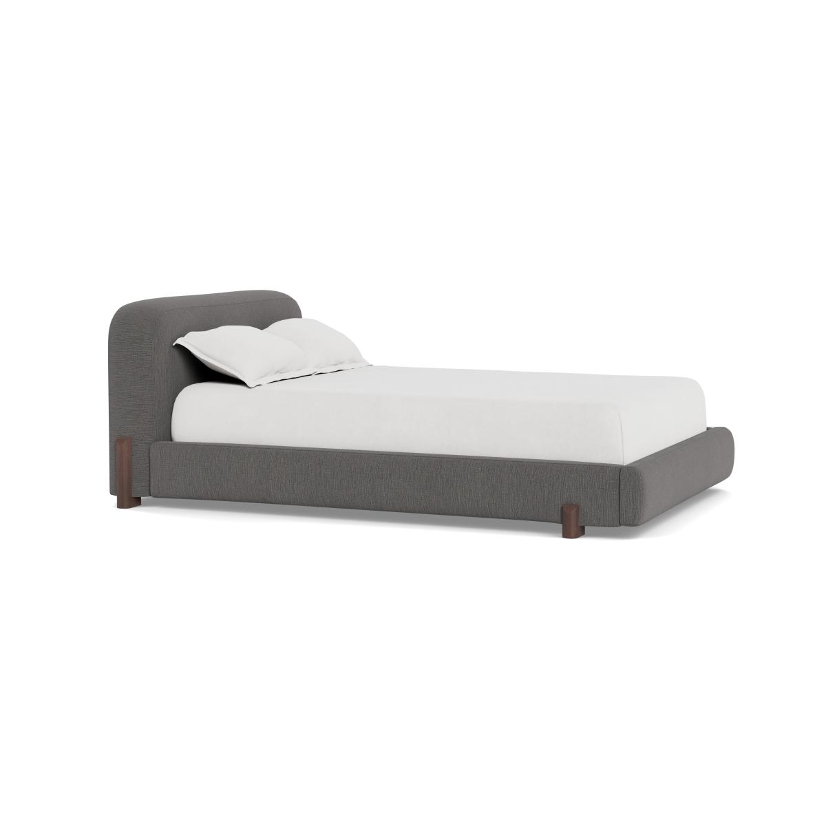 Heal's Nuvola Super King Bed Smart Linen Mix Grey Black Painted Feet - Heal's UK Bedroom Furniture – image 2