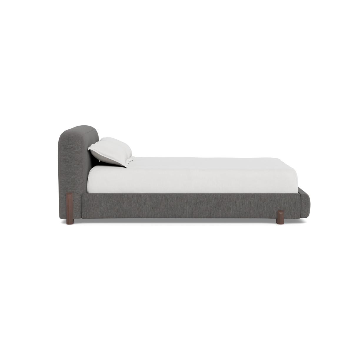 Heal's Nuvola Super King Bed Smart Linen Mix Grey Black Painted Feet - Heal's UK Bedroom Furniture – image 3