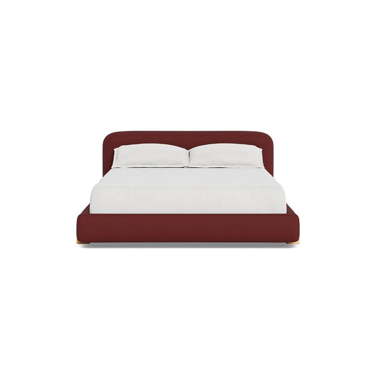 Heal's Nuvola Super King Bed Capelo Linen-Cotton Etruscan Red Natural Oak Feet – image 2