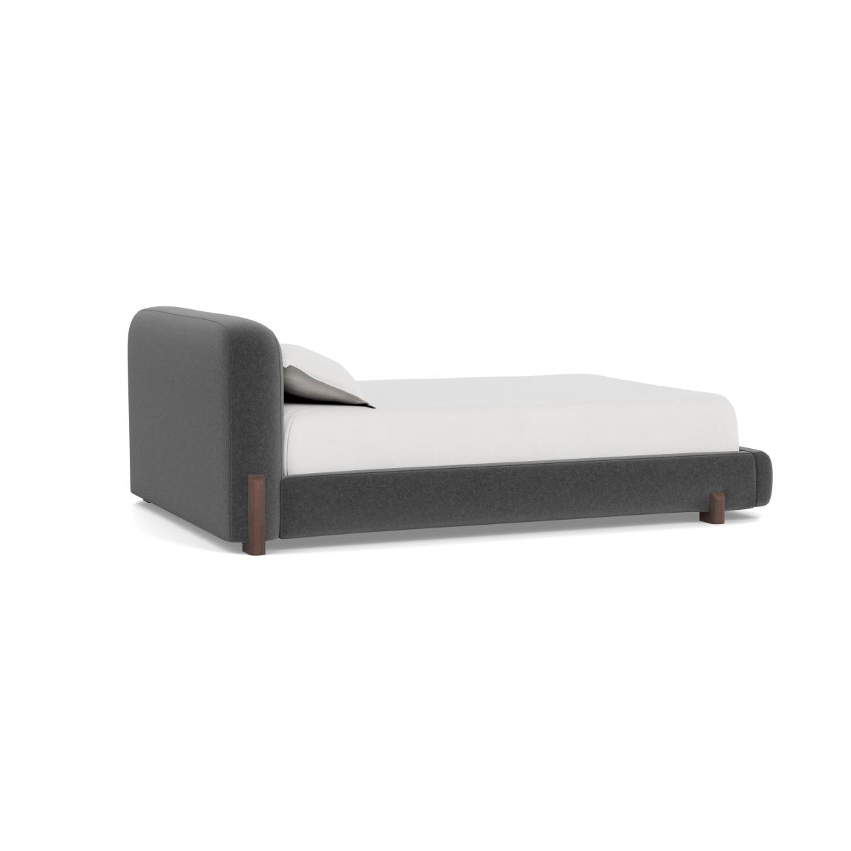 Heal's Nuvola Super King Bed Melton Wool Granite Walnut Stained Oak Feet - Heal's UK Bedroom Furniture – image 4