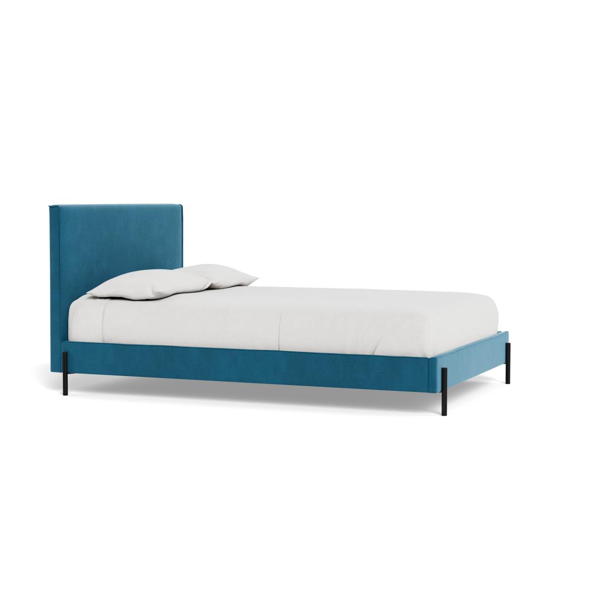 Heal's Tortona Super King Bed Smart Velvet Ocean Black Feet – image 3
