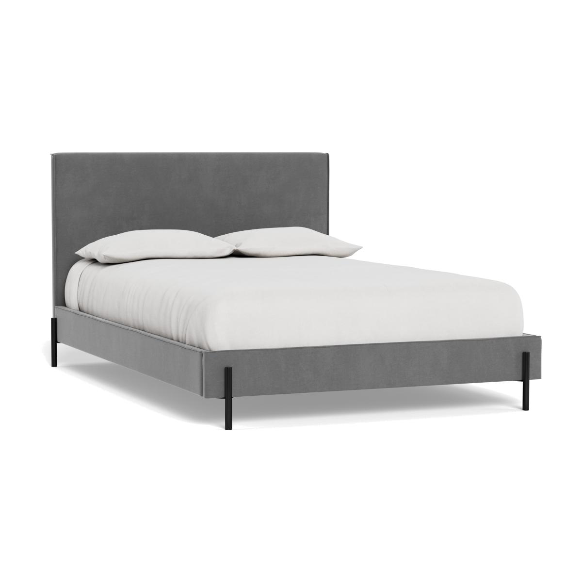 Heal's Tortona Super King Bed Smart Velvet Mercury Black Feet – image 1