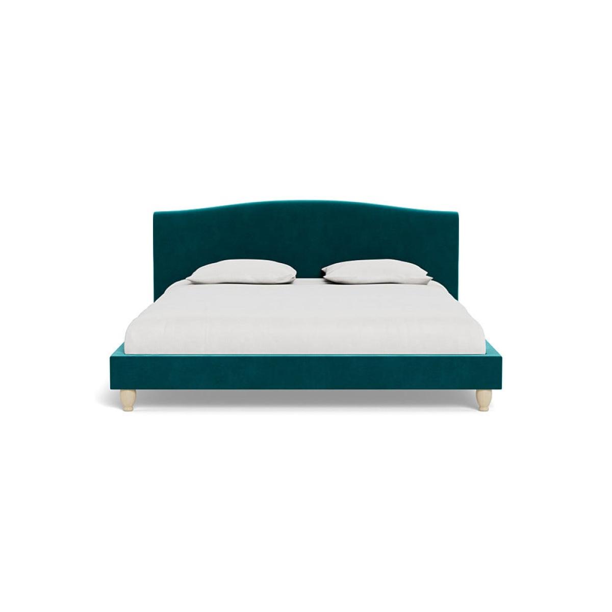 Heal's Devon Super King Bed Smart Velvet Petrol Natural Beech Feet – image 2