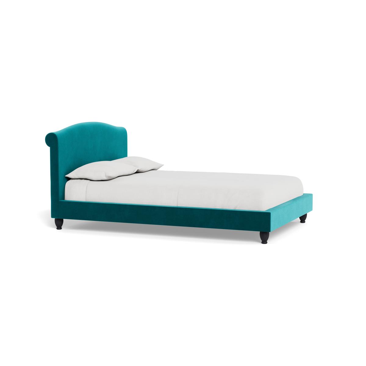 Heal's Devon Super King Bed Smart Velvet Petrol Natural Beech Feet – image 3