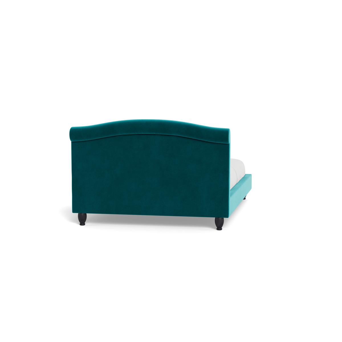 Heal's Devon Super King Bed Smart Velvet Petrol Natural Beech Feet – image 6
