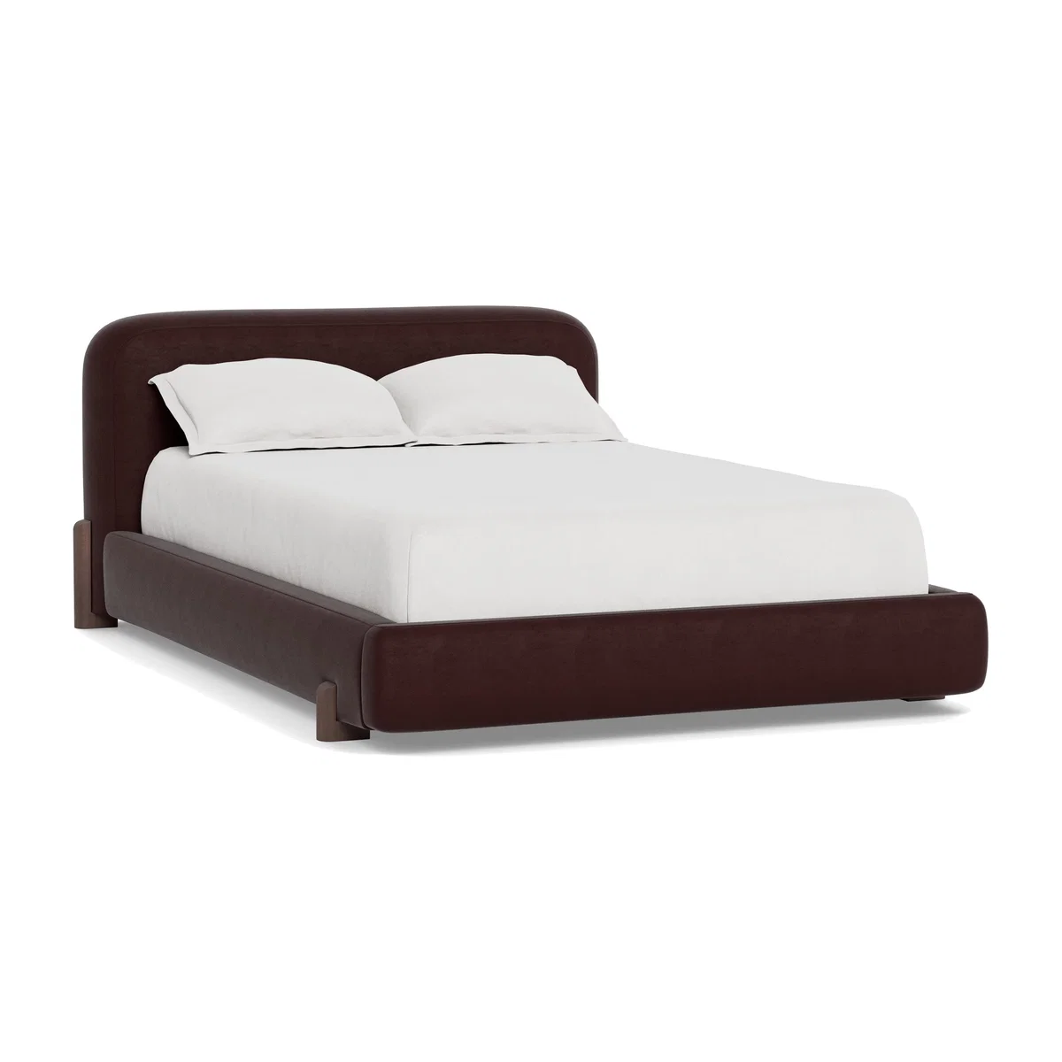 Heal's Nuvola Super King Bed Smart Luxe Velvet Acorn Black Painted Feet – image 1