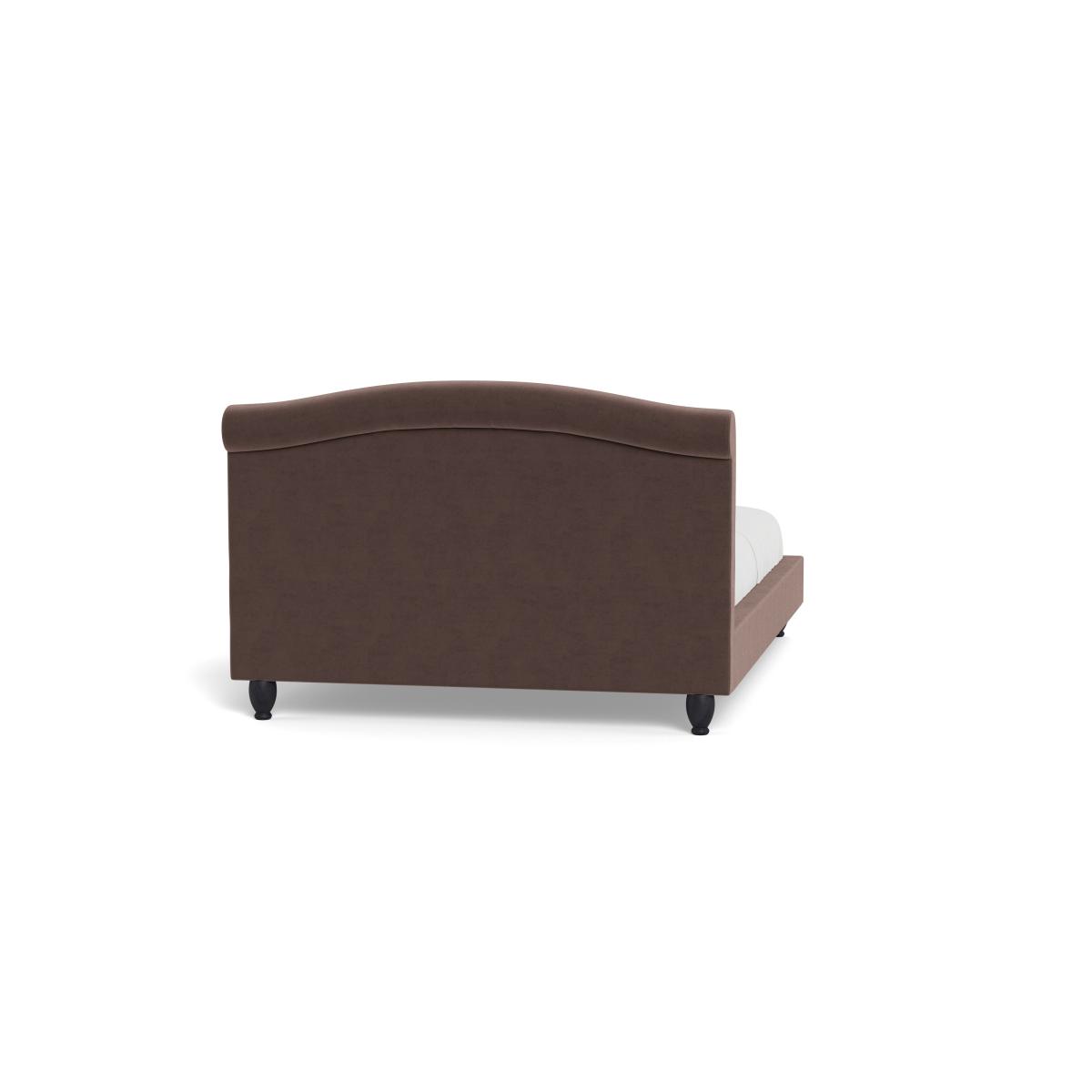 Heal's Devon Super King Bed Velvet Mink Black Beech Feet – image 6
