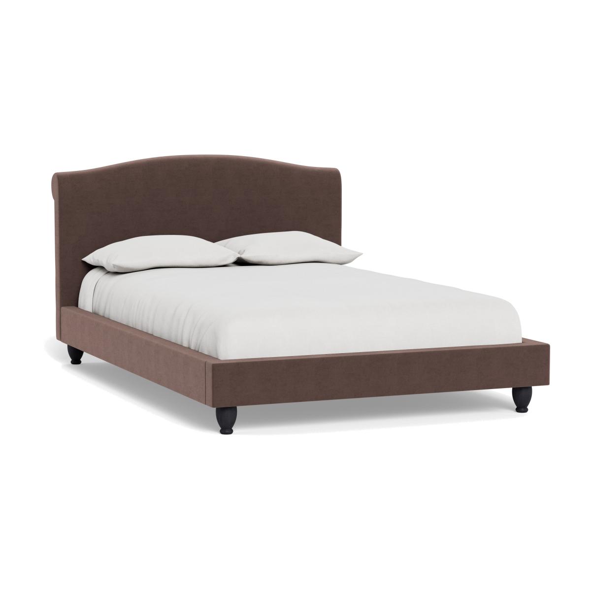 Heal's Devon Super King Bed Velvet Mink Black Beech Feet – image 1