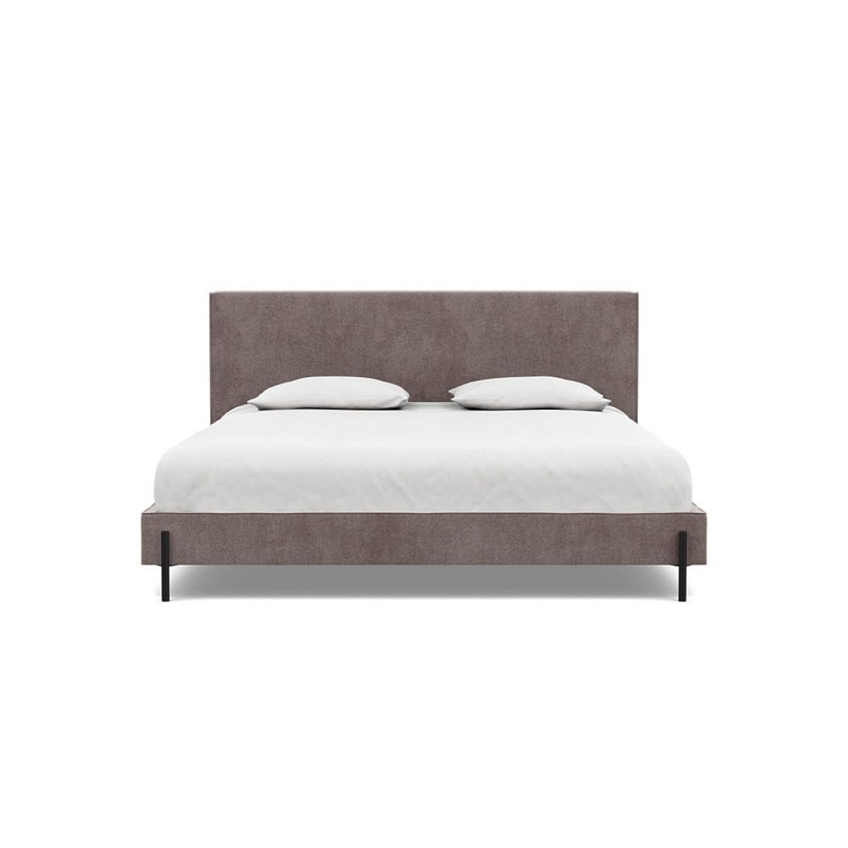 Heal's Tortona Super King Bed Smart Luxe Velvet Mushroom Black Feet – image 2