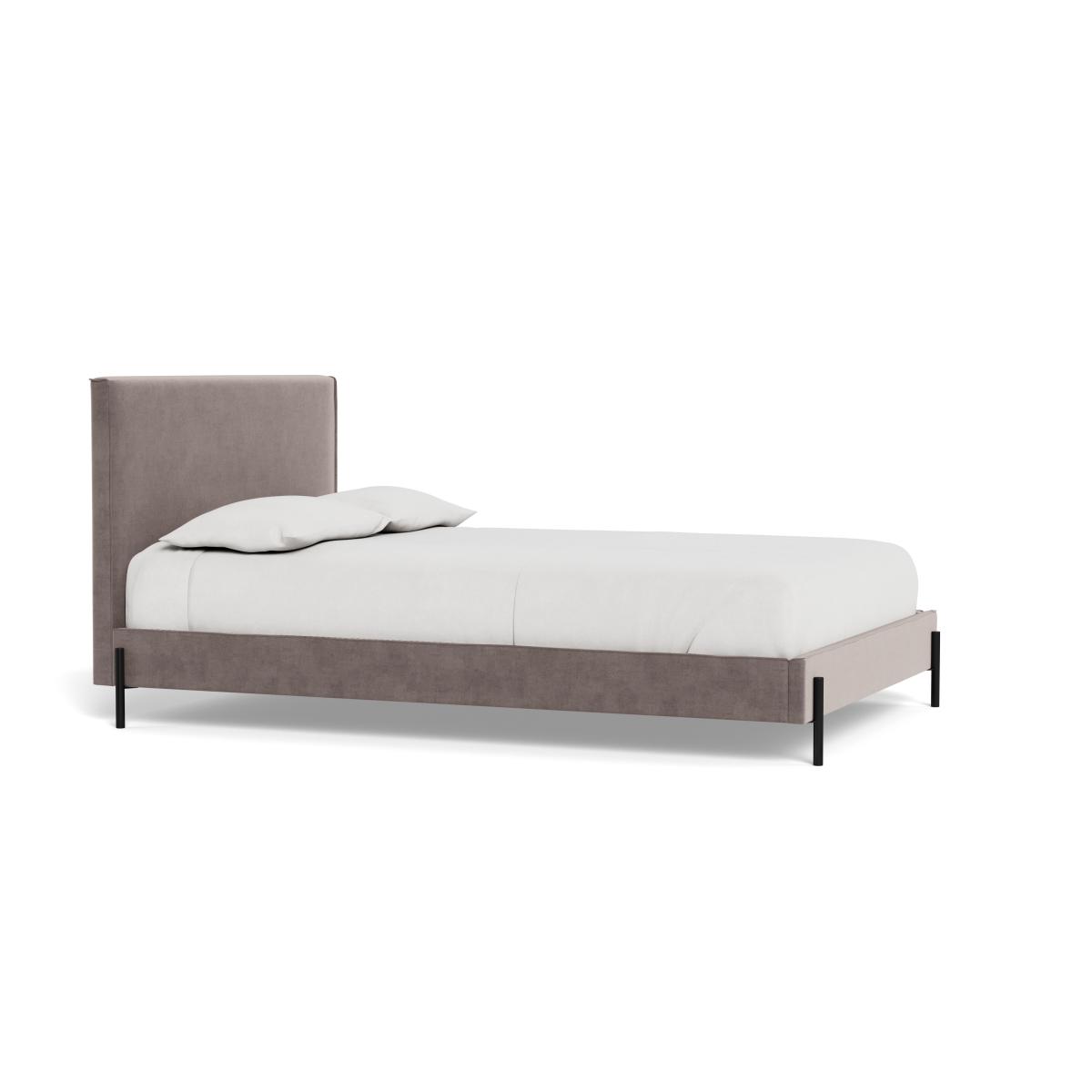 Heal's Tortona Super King Bed Smart Luxe Velvet Mushroom Black Feet – image 3