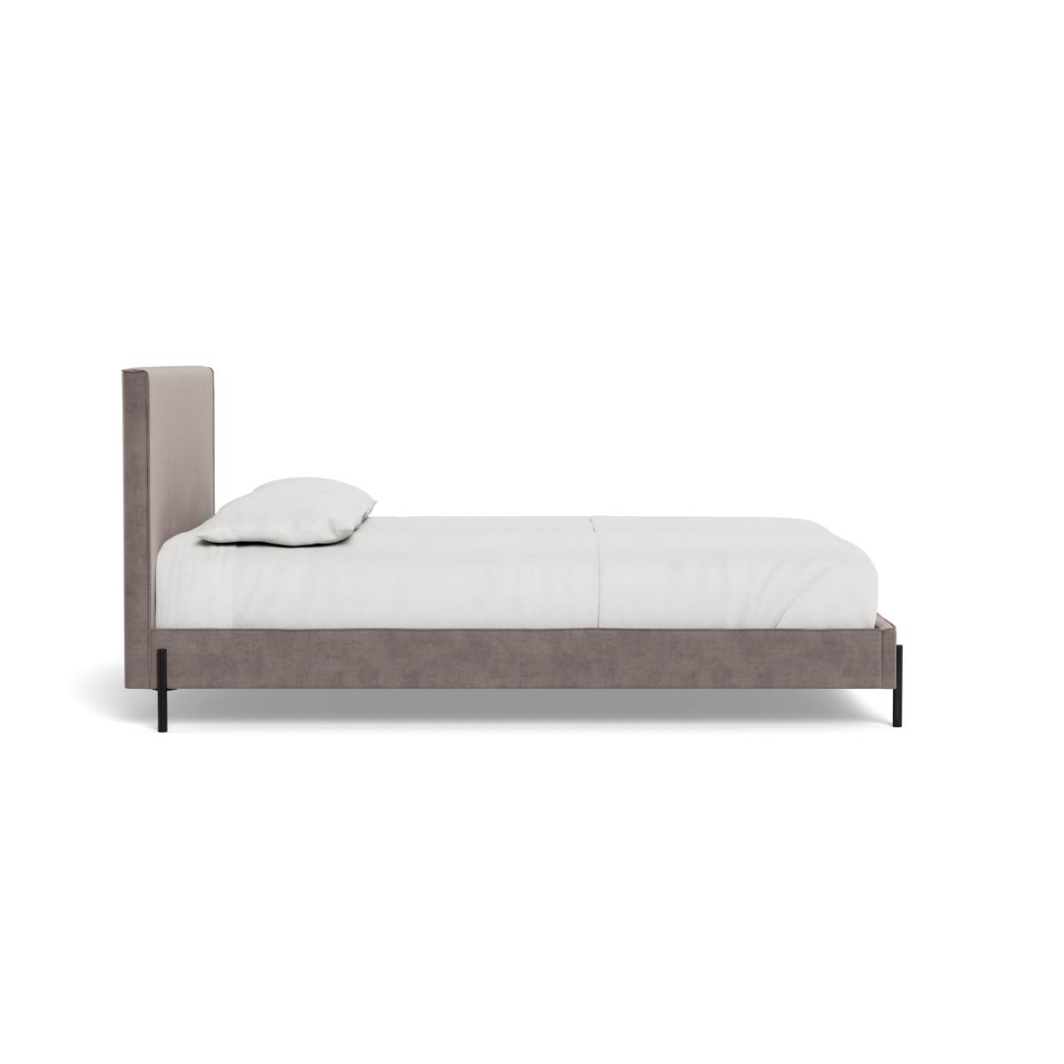 Heal's Tortona Super King Bed Smart Luxe Velvet Mushroom Black Feet – image 4