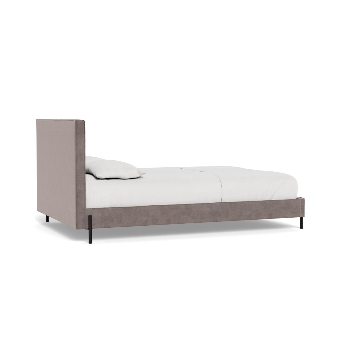 Heal's Tortona Super King Bed Smart Luxe Velvet Mushroom Black Feet – image 5