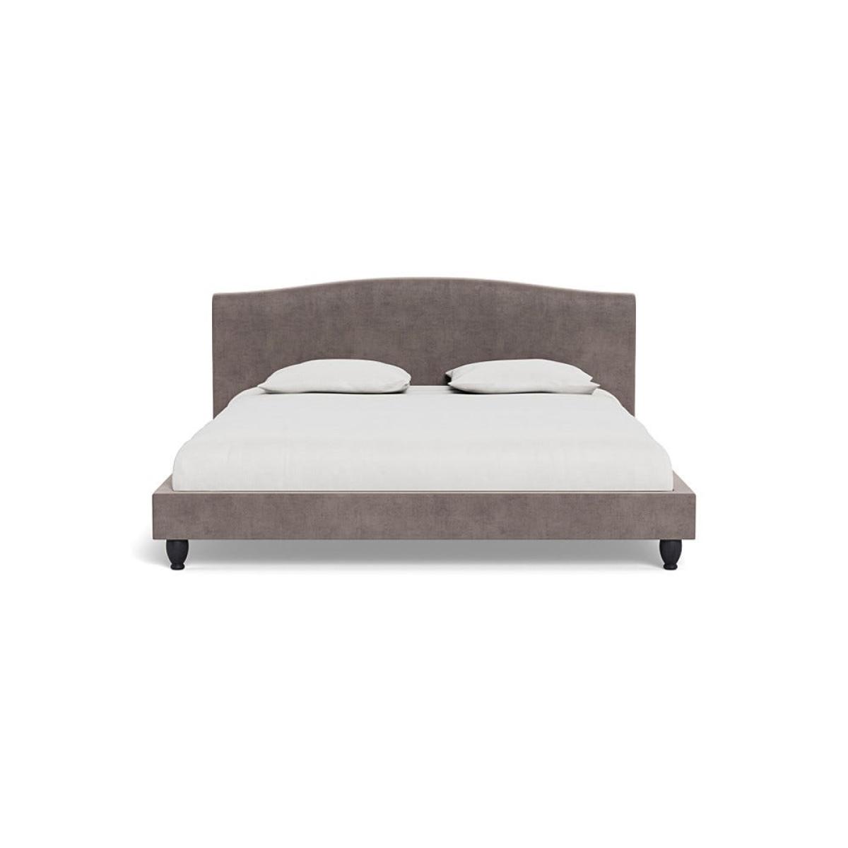 Heal's Devon Super King Bed Smart Luxe Velvet Mushroom Black Beech Feet – image 2