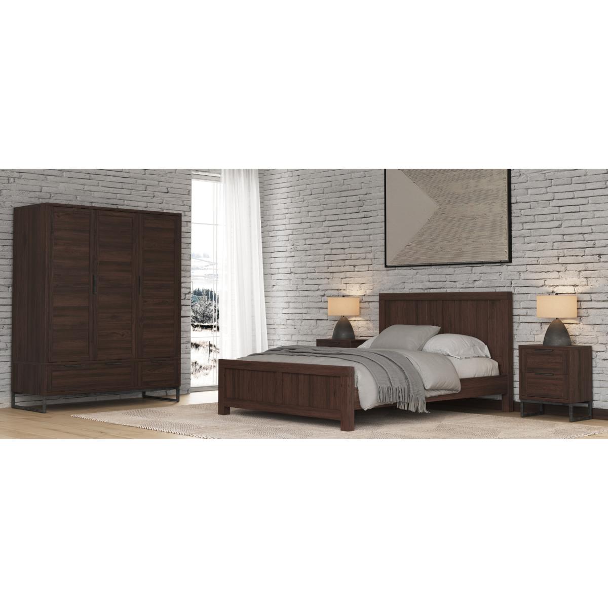Dakota Dark Acacia and Metal Super King Bed – image 10