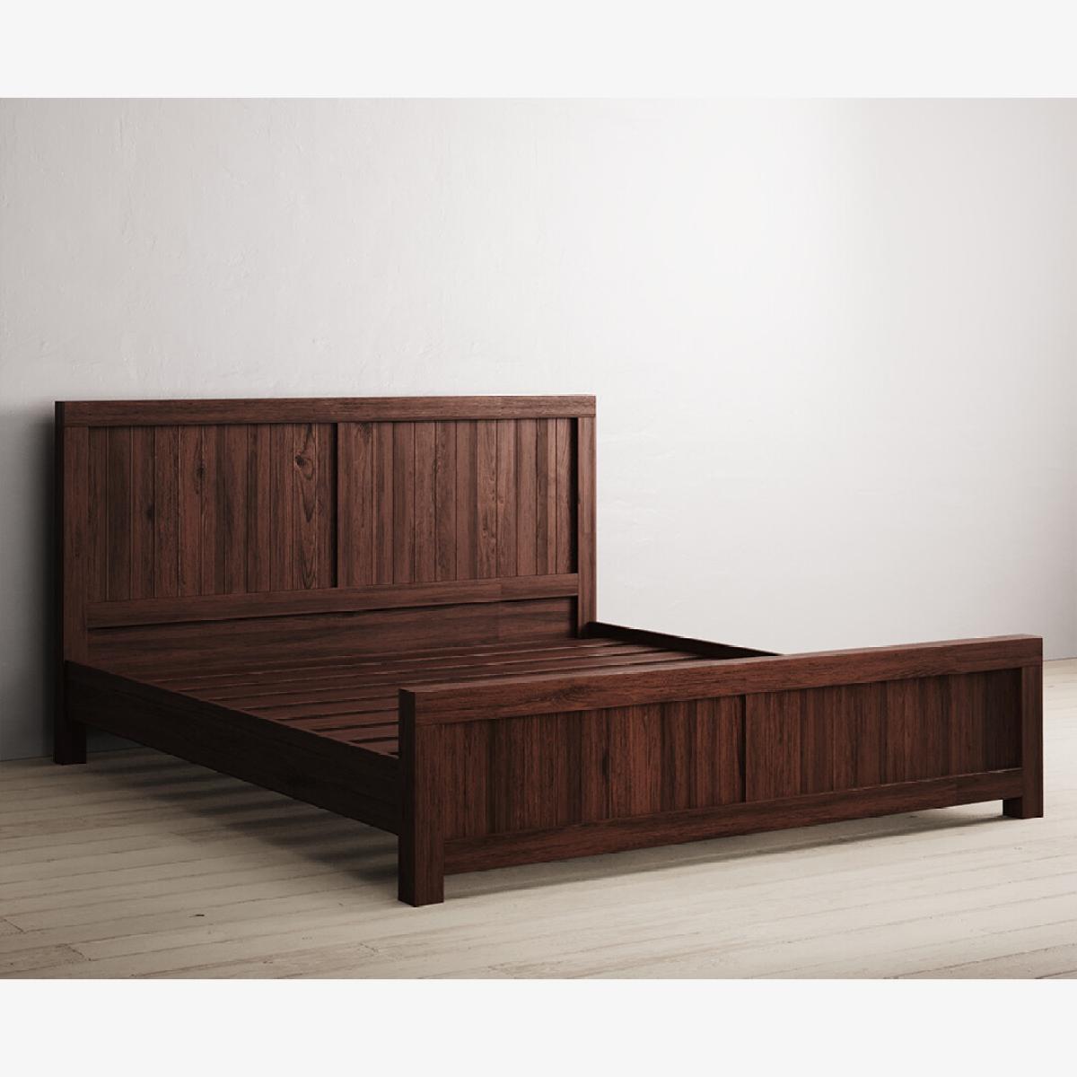 Dakota Dark Acacia and Metal Super King Bed – image 1