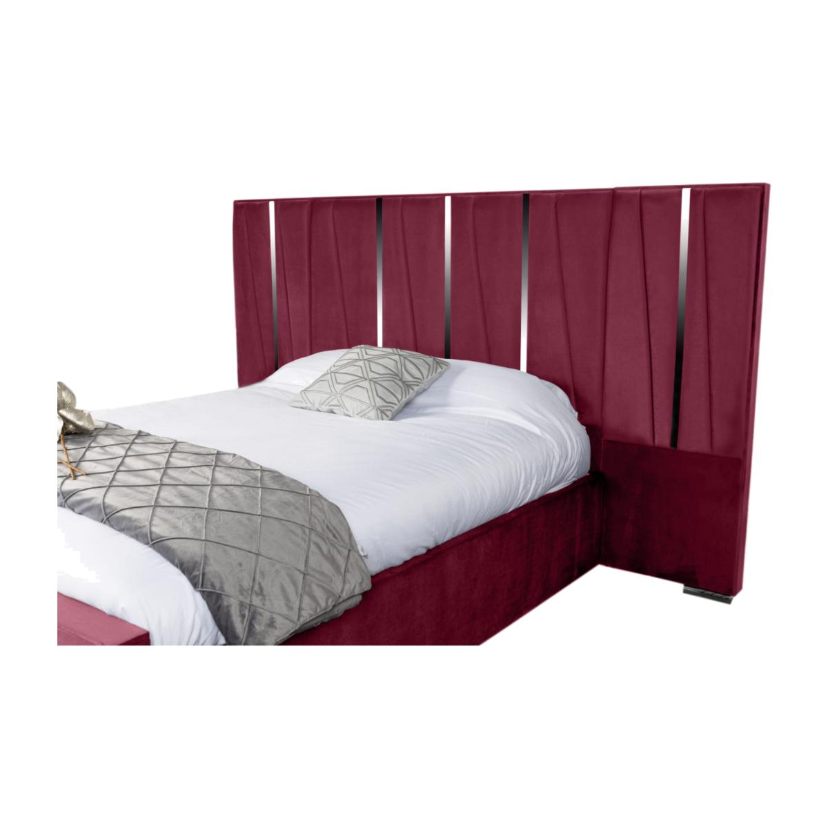 Harper Plush Velvet Bed Frame - Maroon / Superking