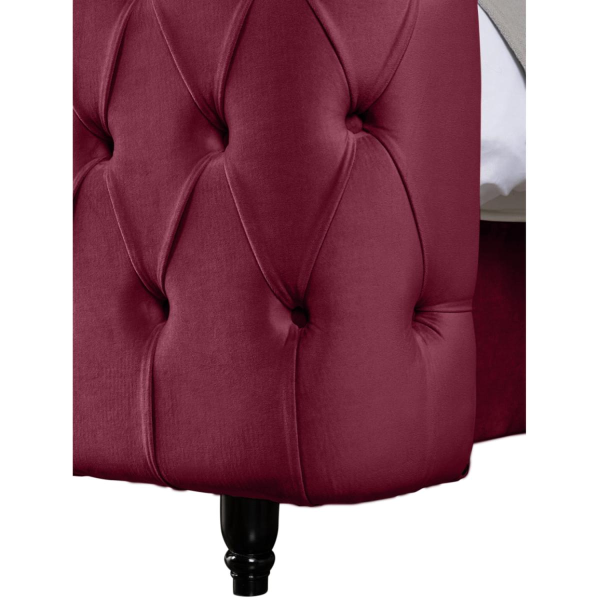 Ornella Plush Velvet Bed Frame - Maroon / Superking – image 4