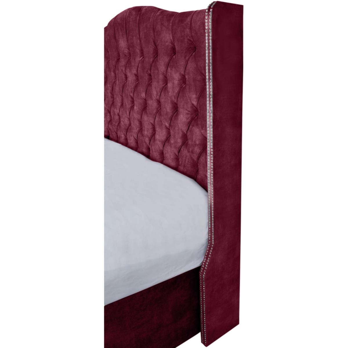 Selini Plush Velvet Bed Frame - Maroon / Superking – image 4