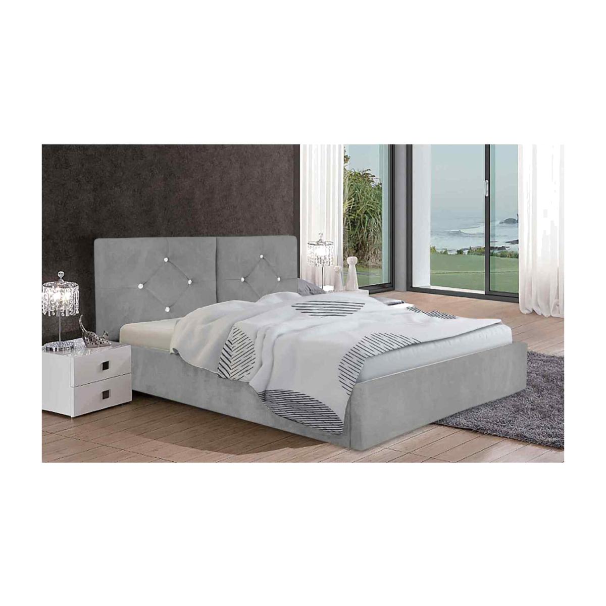 Carmen Upholstered Plush Velvet Bed Frame - Grey / Superking