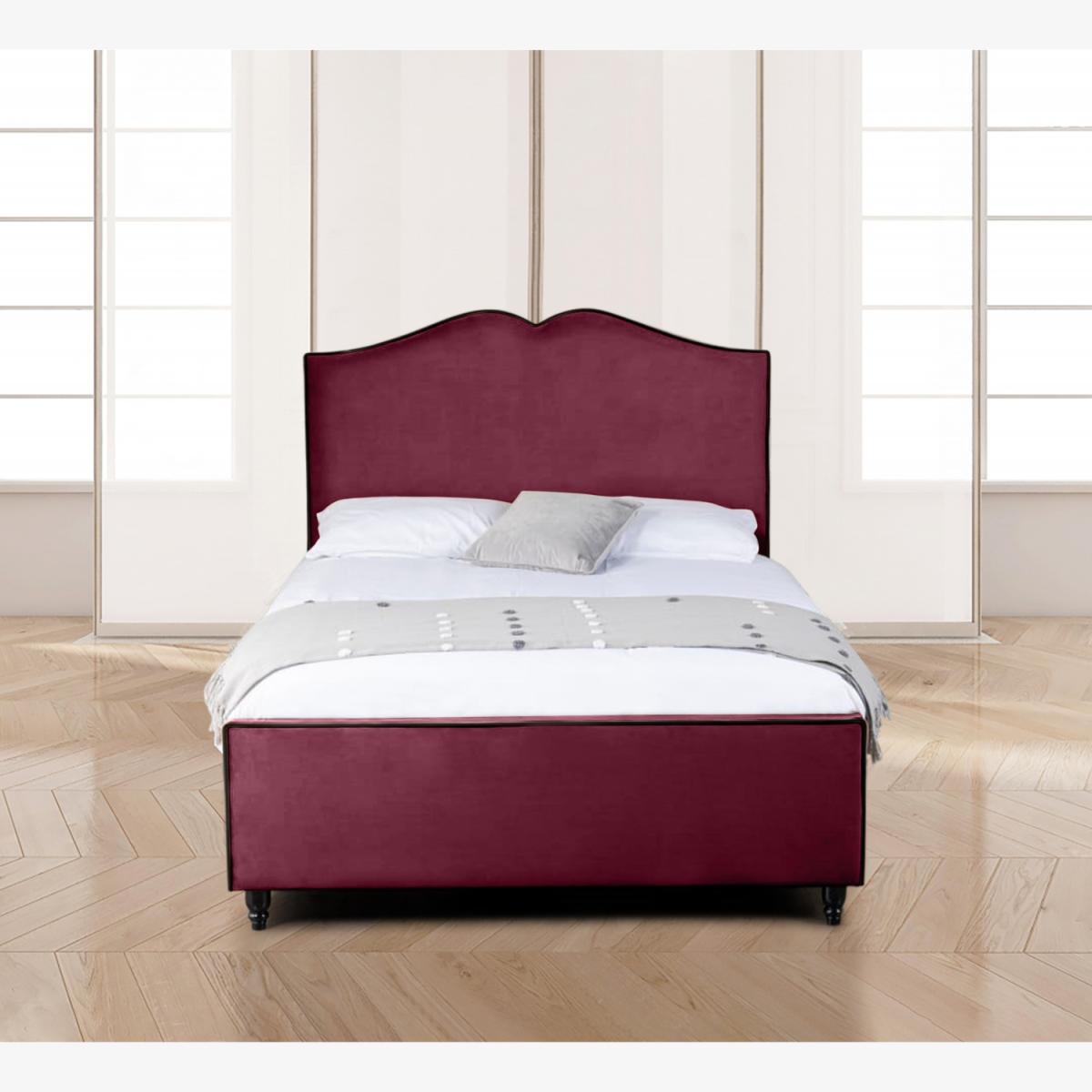 Anni Plush Velvet Bed Frame - Maroon / Superking – image 1