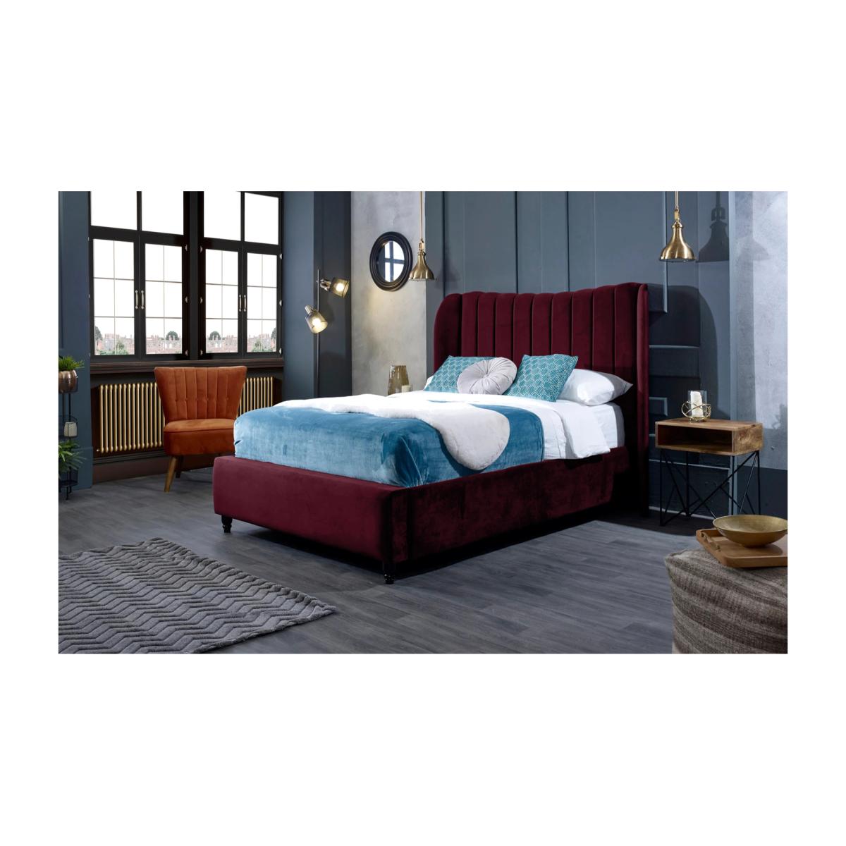 Carli Plush Bed Frame - Maroon / Superking