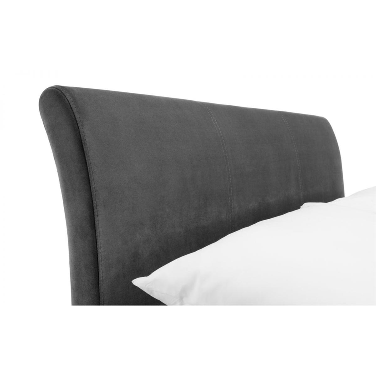 Premium Velvet Fabric Bed Frame - Grey / Super King – image 4