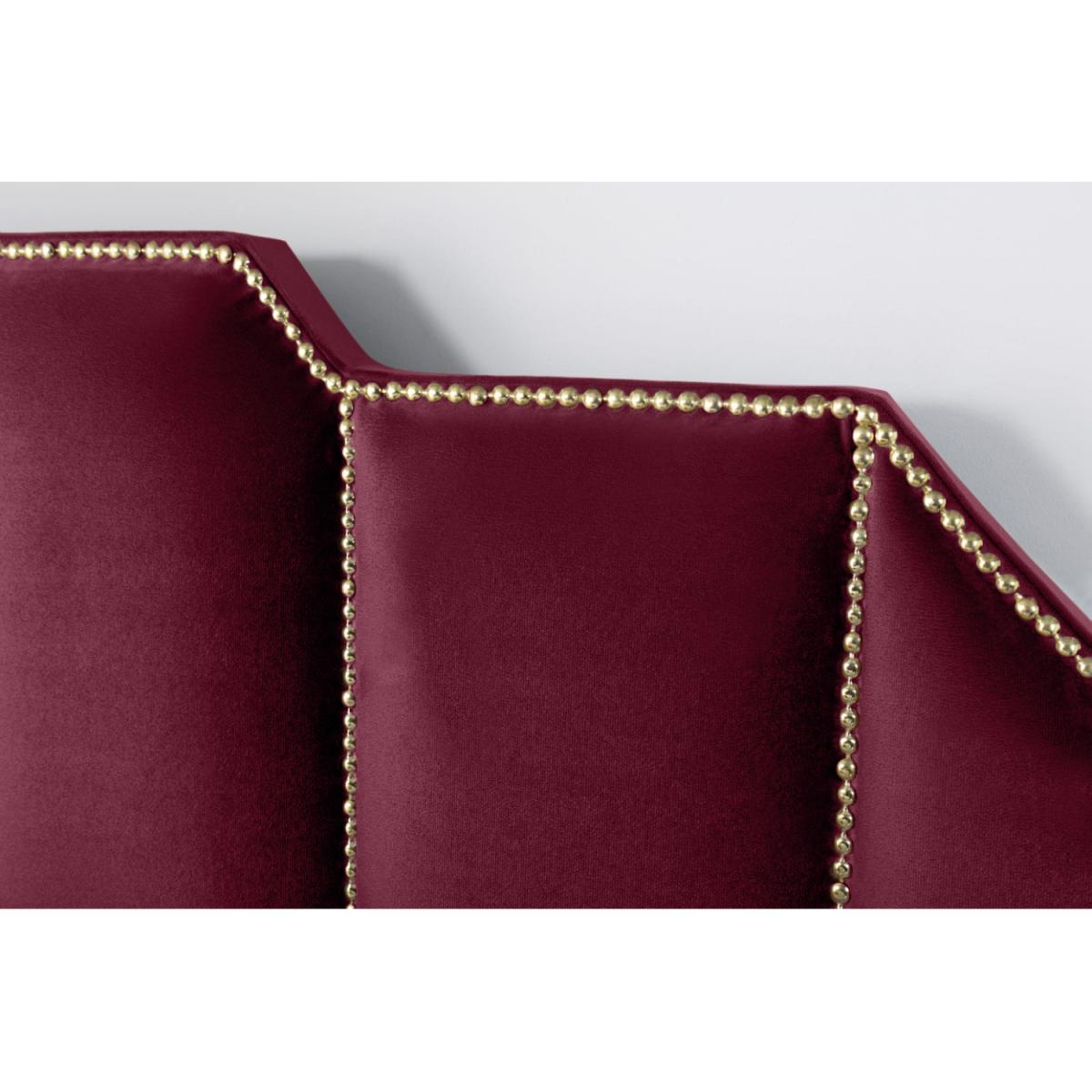 Renz Art Deco Plush Velvet Bed Frame - Maroon / Superking – image 3