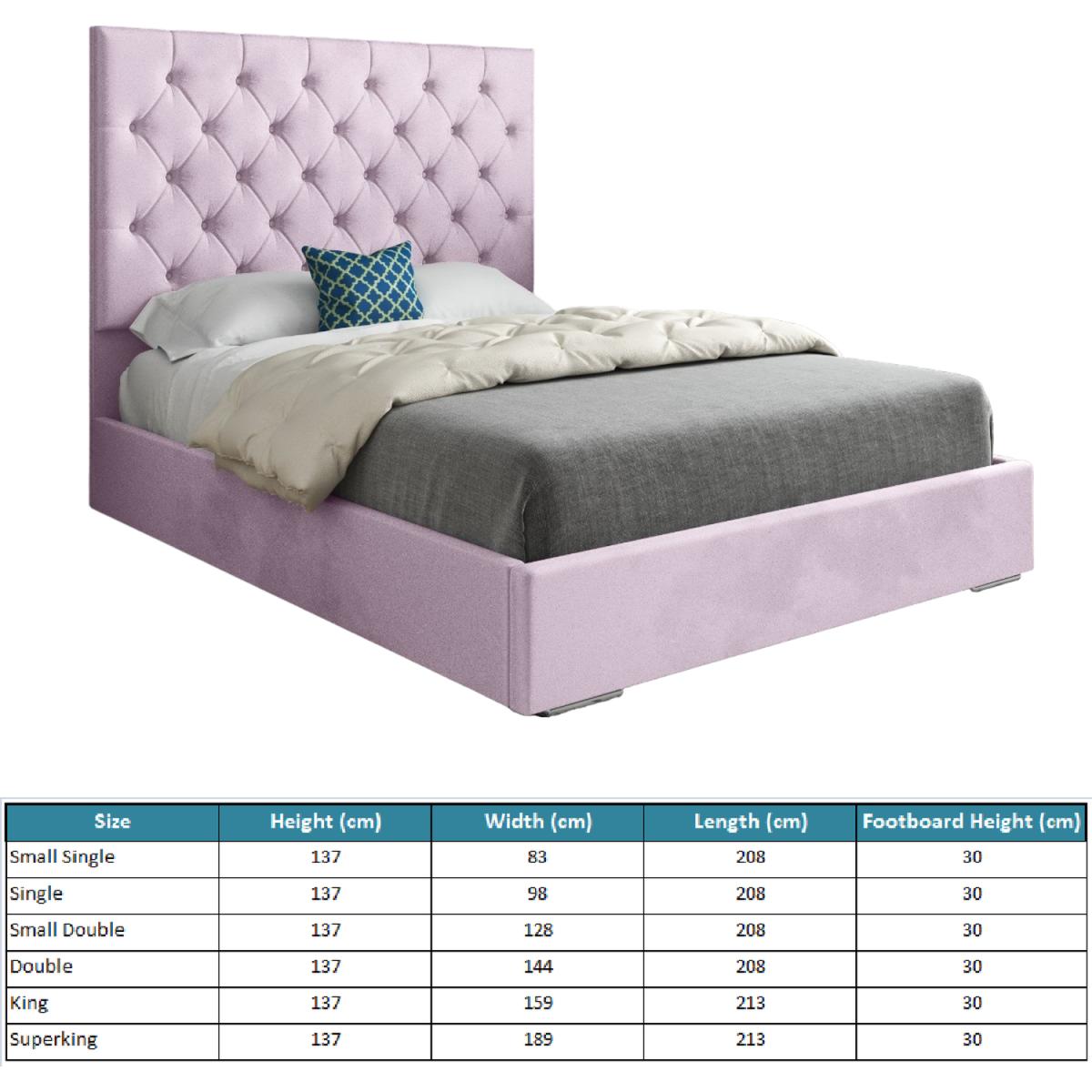 Alma Upholstered Soft Velvet Bed Frame - Pink / Superking – image 4