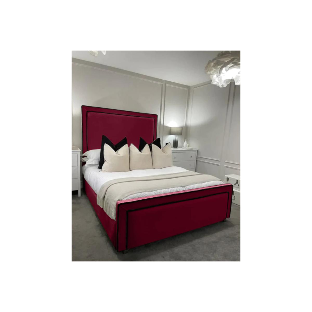 Bianca Plush Bed Frame - Maroon / Superking