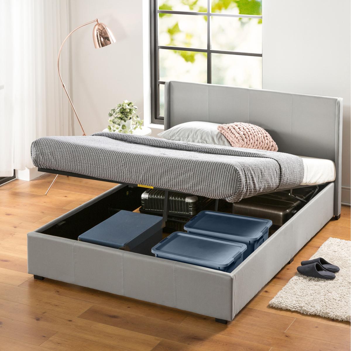 Maddon Ottoman Storage Bed - Grey / Superking – image 1