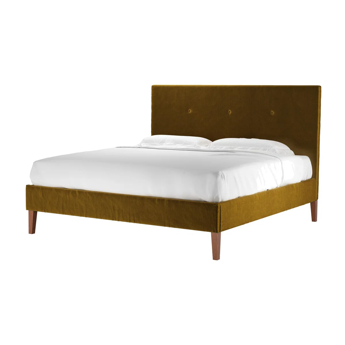 Avery 130cm Super King Bed in Nefertiti Gold Cotton Matt Velvet - sofa.com – image 1