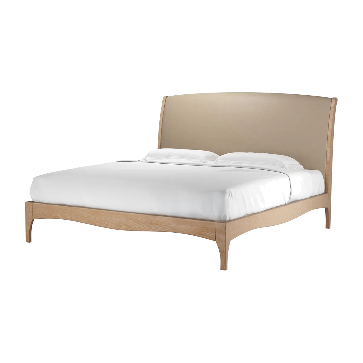 Emilia Super King Bed in Coconut Soft Leather - sofa.com – image 1