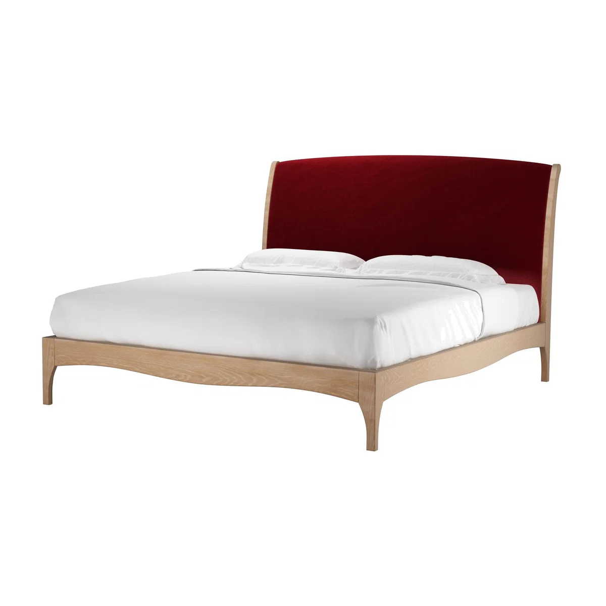 Emilia Super King Bed in Claret Cotton Matt Velvet - sofa.com – image 1