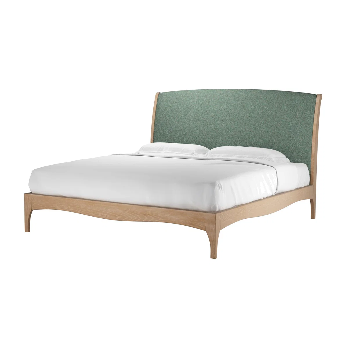Emilia Super King Bed in Peacock Plush Tweed Boucle - sofa.com – image 1