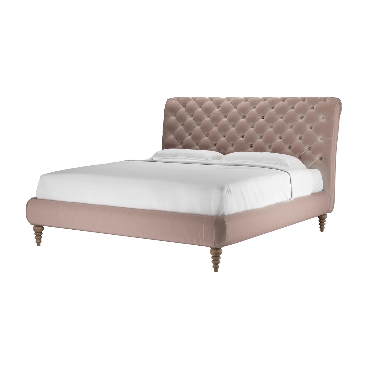 Knightsbridge (No Footboard) Super King Bed in Orchid Cotton Matt Velvet - sofa.com – image 1