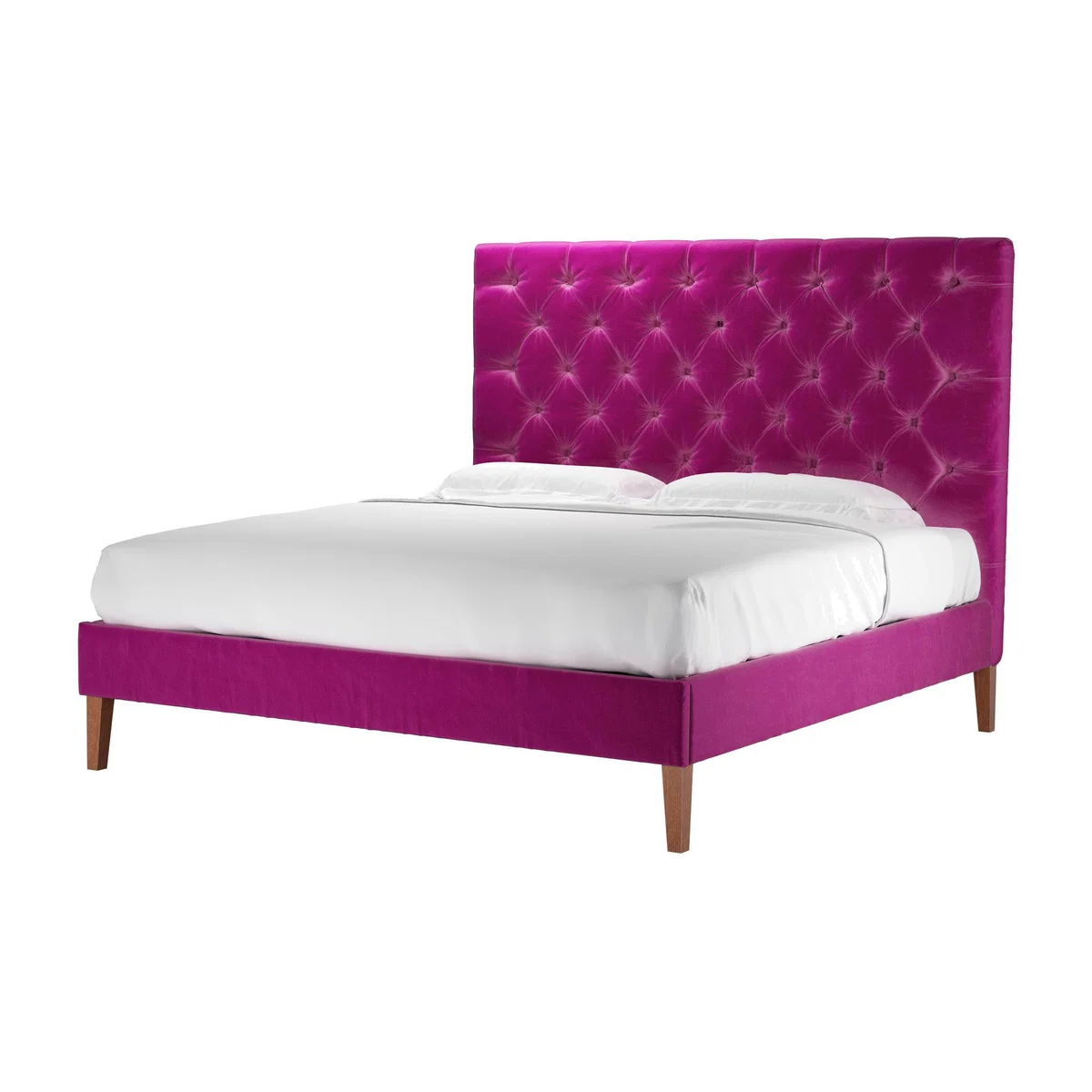 Rosalie 150cm Super King Bed in Peony Cotton Matt Velvet - sofa.com – image 1
