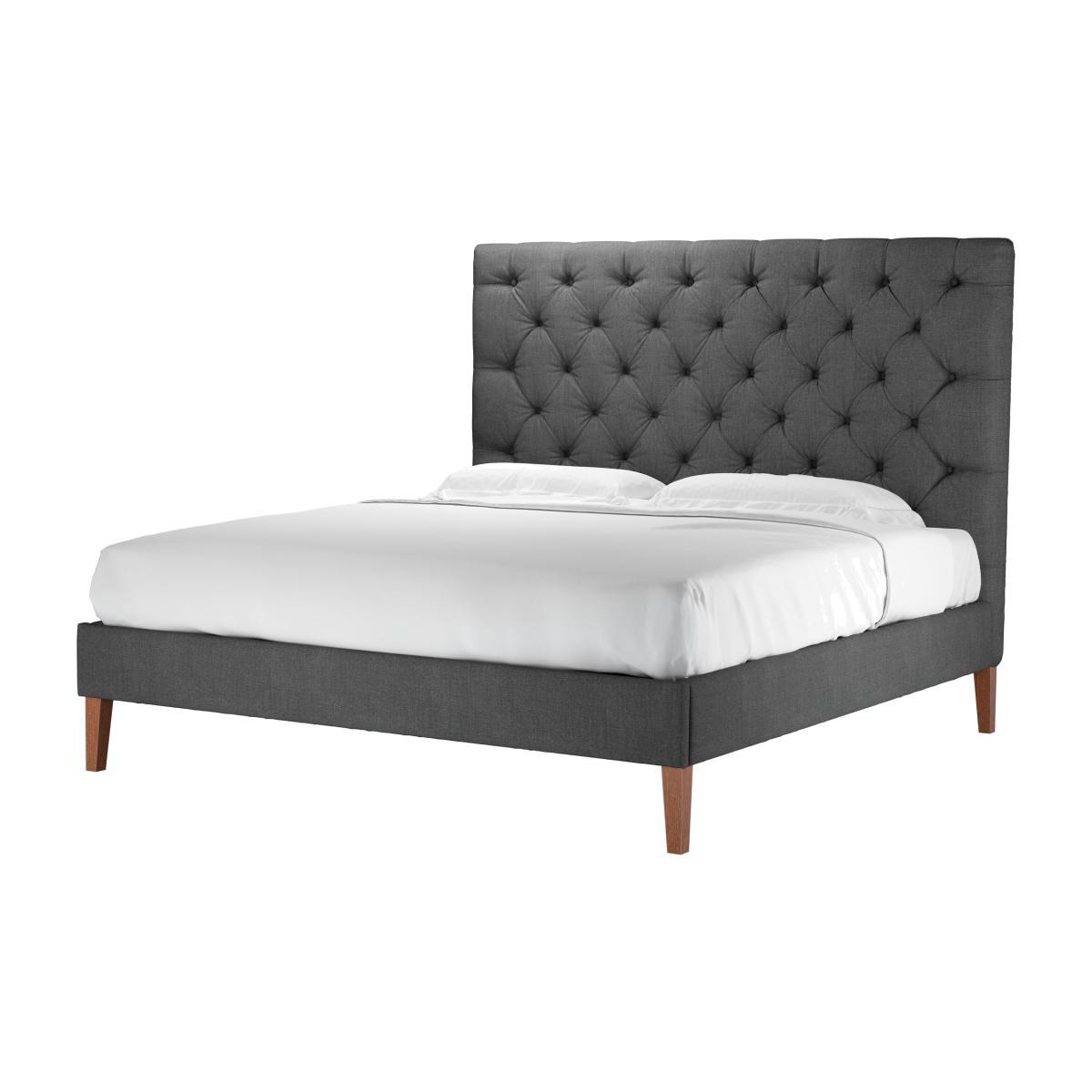 Rosalie 150cm Super King Bed in Charcoal Brushed Linen Cotton - sofa.com – image 1
