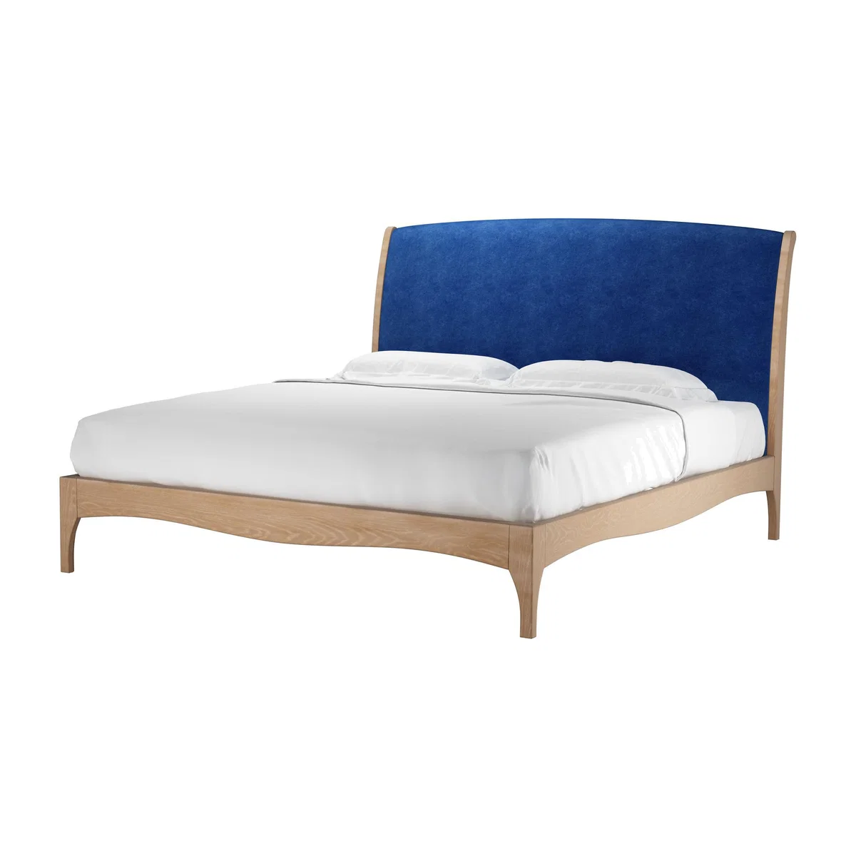 Emilia Super King Bed in Cobalt Smart Velvet - sofa.com – image 1