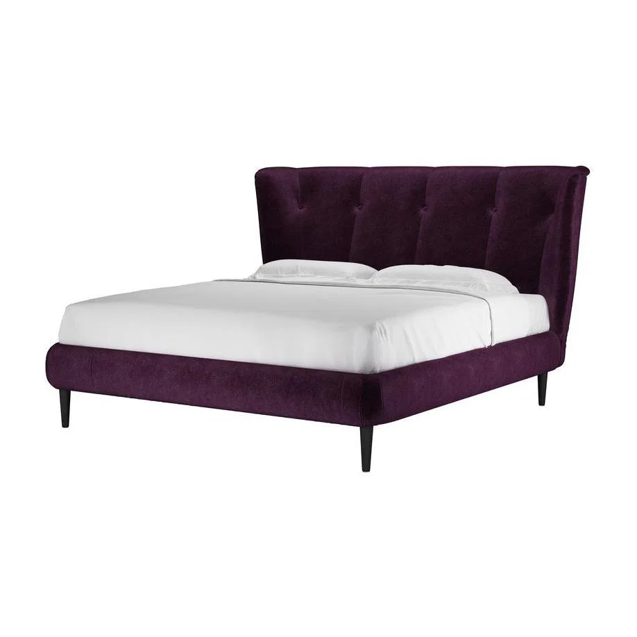 Audrey Super King Bed in Plum Smart Velvet - sofa.com – image 1